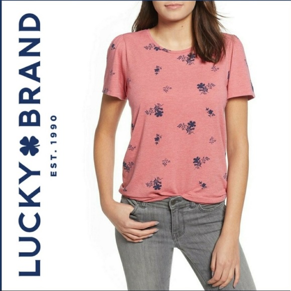 Lucky Brand Tops - Lucky Brand Pim Puff Sleeve Floral Tee